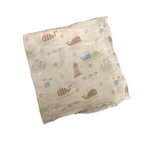 Viviland Bamboo and Organic Cotton Sealife Swaddle Blanket